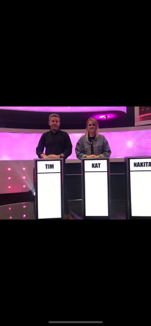 Tim Dean and showrunner Kat Morrison on the set of Take Me Out